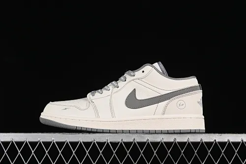 All categories Air Jordan Jordan series basketball shoes Air Jordan 1 Low High-end customized low-top sneakers Air Jordan 1 Low AJ1 Joe 1 Lightning joint-beige gray Anniversary high-end customized low-top casual sneakers CF3688-020